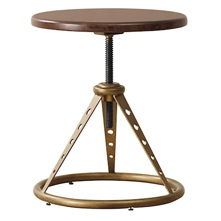 Accent Table / Stool with Metal Base